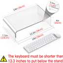 Acrylic Monitor Stand Riser Acrylic Laptop Stand for Desk Clear Computer Monitor Stand for Desk Accessories White Aesthetic Decorations for Office Home iMac Organizer