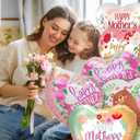 24Pcs Happy Mother's Day Balloons 18inch Aluminum Foil Balloons Heart Balloons for Mother's Day Birthday Party Decorations Mothers Day Decorations(Pink)