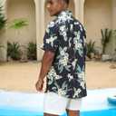 GSOU SNOW Mens Hawaiian Shirt Quick Dry Short Sleeve Tropiacl Floral Button Down Shirts for Beach Summer Vacation (XL)