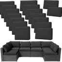 14Pieces Patio Cushion Covers Replacement,Outdoor Couch Cushions Covers Waterproof Furniture Cushion Covers Slipcovers Set with Zippers,Cover Only(Black,25.625.63.94inches)