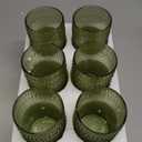 Green Hobnail Drinking Glasses Set of 6,15 oz Vintage Highball Glasses,Drinkware Kitchen Glasses for Cocktail,Iced Coffee,Beer,Ice Tea,Wine,Whiskey,Water