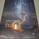 2 x OTOSTAR Jesus and Lamb Canvas Wall Art Jesus Running After Lost Lamb Wall Art Canvas Prints for Prayer Room Baptism Serenity Prayer Church Decor - 12 x 16 Inch