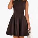 BTFBM Summer Dresses for Women 2026 Elegant Classy Formal A Line Sleeveless Party Cocktail Mini Dress Fashion Clothing (Brown, L)