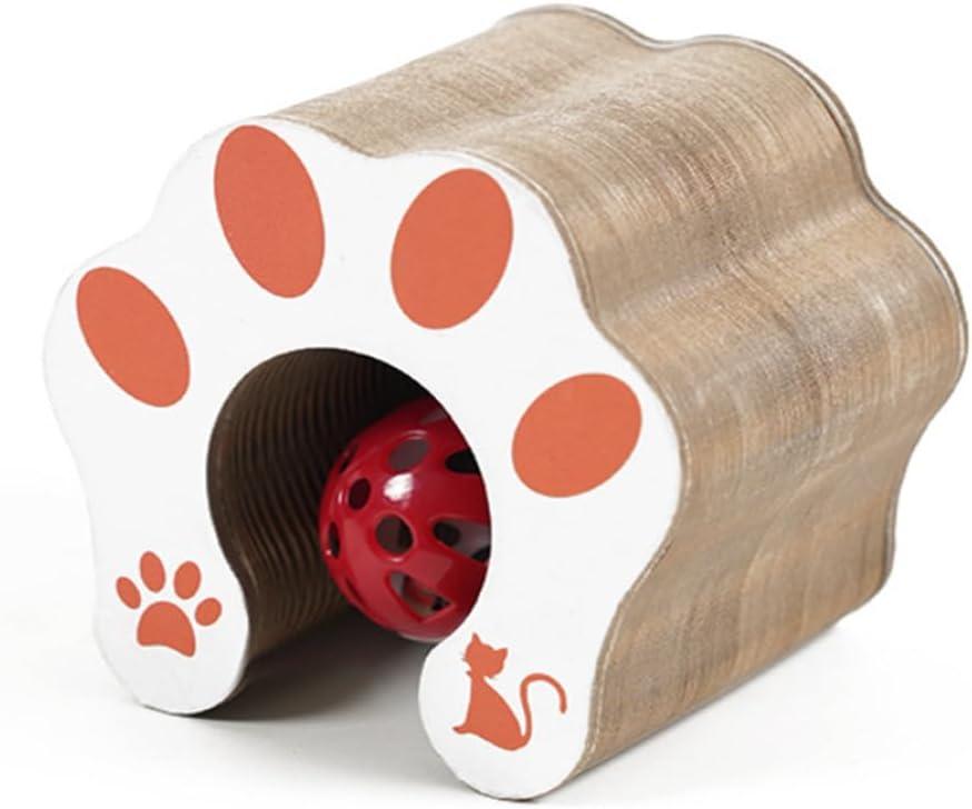 Magic Organ Cat Interactive Scratcher Cardboard with Bell Ball, Foldable & Changeable Accordion Shape Exercise Anxiety Relief Toy for Indoor Cats Toy (1PCS)