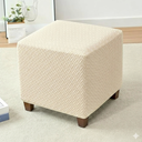 HFCNMY Ottoman Cover Square,Stretch Knitted Small Square Ottoman Slipcover,Storage Foot Stool Covers with Elastic Bottom Coffee