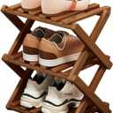 Shoe Rack - Foldable Vertical Shoe Rack for Entryway,Durable and Easy to Assemble,Applicable to Home Entrance, Closet and Bedroom (Tawny-3 Layers)