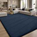 Sour Lemon 8x10 Area Rugs for Living Room Bedroom, Large Carpet Navy Blue