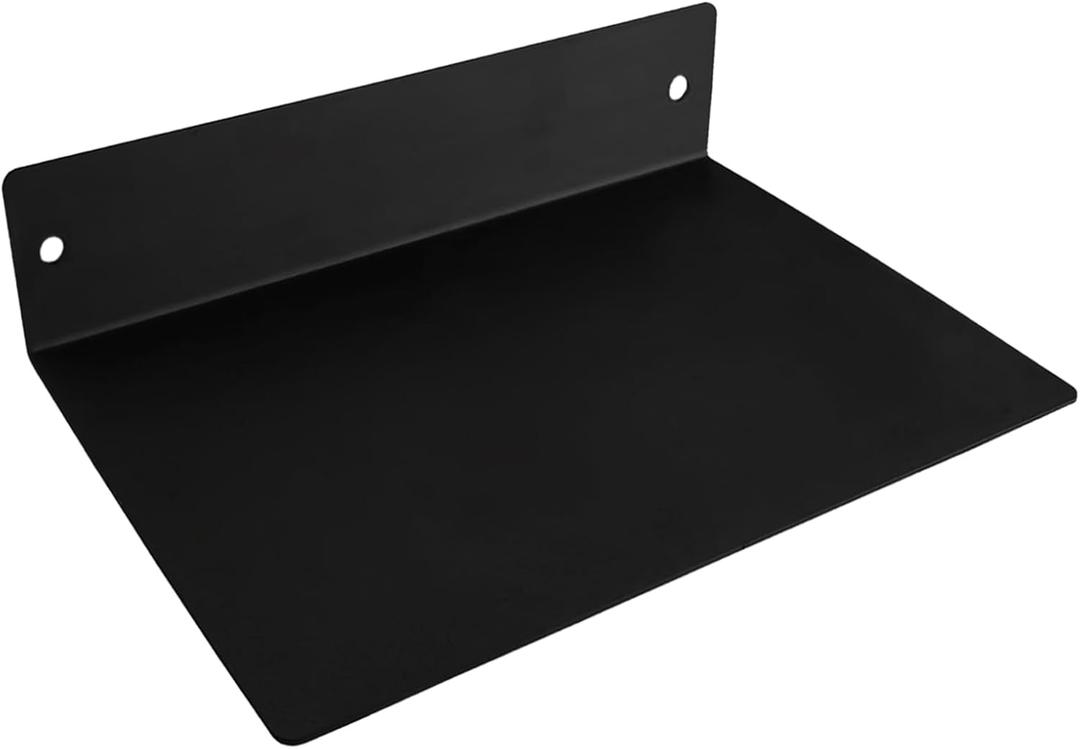 Linear Floating Shelf Wall Mounted Metal Shelves Heavy Duty Industrial Modern Steel Black Linear Metal Wall Shelf Display Shelves for Decorative for Modern Farmhouse Living Room (8-inch X 12-inch)