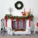 8Pcs Large Long Velvet Bows for Christmas Tree - Big 15.723.6 Inch Vintage Ribbon Bows, Xmas Tree Ornaments for Garland, Wreath, Fireplace, Door & Gift Wrapping, Holiday Home Decor Bows (Red)