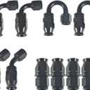 labwork 6AN Fuel Line Hose Kit Black Nylon PTFE Teflon 20 Feet Oil Line Hose with 10PCS Swivel Fuel Hose Fitting Adapter Kit