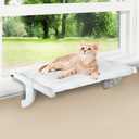 Zoratoo Window Sill Mount Cat Perch for Indoor Cats, One-Step Sliding Clamping Slot Adjustment Cat Hammock with Washable Cover, No Suction Cups Pet Bed for Windowsill & Bedside (Large)