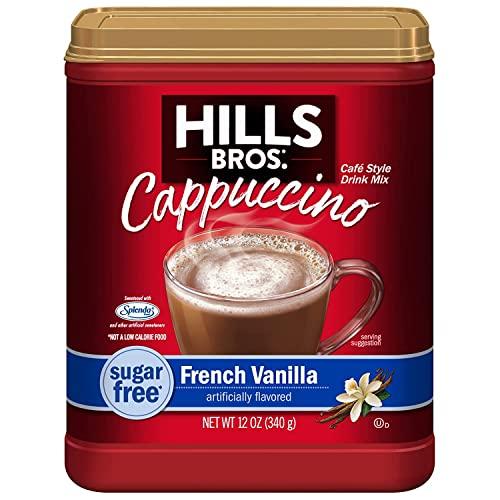 Hills Bros. Cappuccino Mix – Rich, Frothy Coffeehouse-Tasting Instant Drink Mix – Quick & Easy Preparation – Perfect for Hot & Iced Drinks & Creaming Coffee – Sugar-Free French Vanilla, 3 Pack of 12oz By 05/15/2026