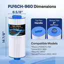 POOLPURE J300 Spa Filter Replaces PJW60TL-F2S, Jacuzzi Filters J-300, J400, Unicel 6CH-960, Filbur FC-2800, 6540-476, 6540-383, Hot Tub Filter with Closed Handle (2 Pack)