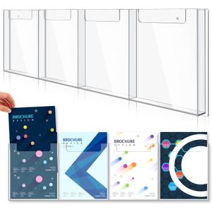 Sherr 1 Pcs Acrylic Brochure Holder Wall Mount, 8.5 x 11 Inches Clear Hanging Flyer Display Holder Plastic Pamphlet Stand for Magazine, Booklet, Bookmark