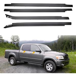 Dasbecan 4PCS Front & Rear Door Window Trim Belt Weatherstrip Compatible with Toyota Tundra Extended Cab Pickup 2000-2006 Replaces 75720-0C01 75710-0C01 75740-0C022 75730-0C022