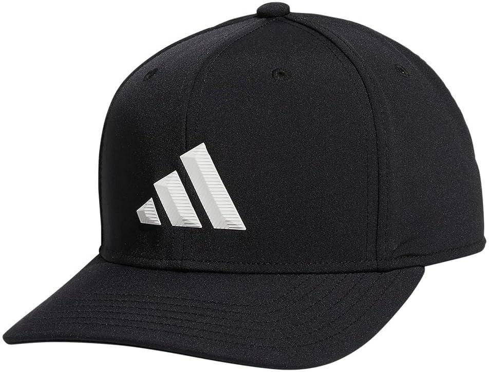 adidas Mens Three Bar Structured Snapback Adjustable Fit Hat 2.0 (One Size, Black/White)