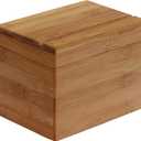 Oceanstar Bamboo Recipe Box with Divider, Natural, 6.80" W x 4.90" D x 5.10" H