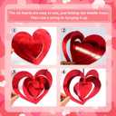 2 x 32 Pcs Valentines Day Hanging Hearts Decorations 3D Heart Hanging Decoration, red Heart Ornament for Valentine Day Wedding Anniversary Engagement Romantic Decorations Special Night Party Supplies