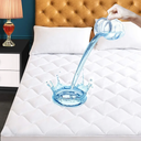 King Size Quilted Fitted Mattress Pad, Waterproof Breathable Cooling Mattress Protector, Stretches up to 21 Inches Deep Pocket Hollow Cotton Alternative Filling Noiseless Mattress Cover