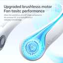 JISULIFE Portable Neck Fan, Hands-Free Bladeless, 5 Speeds, 4000 mAh Battery Operated Wearable Personal Fan, Twistable, Rechargeable, Gift for Women Men-Grey