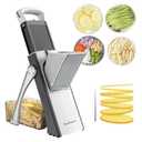 SupMaKin Upgrade Safe Mandoline Slicer, Multi Vegetable Chopper, Potato Slicer, Vegetables Slicer Onion Chopper Fry Cutter, Kitchen Chopping Artifact (Gray White)