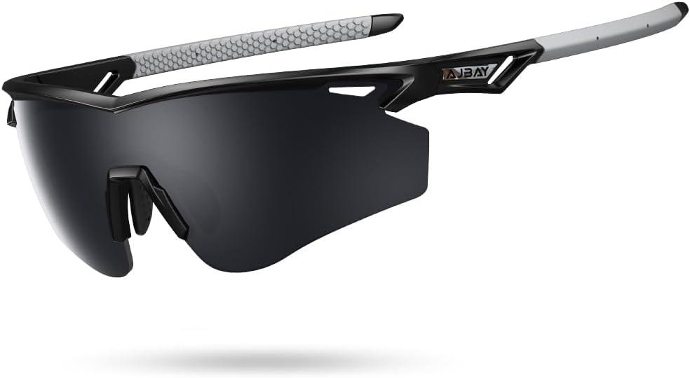 Polarized Running Sunglasses for Men Women Ultra-Comfort, UV400 Protection | 22g Lightweight TR90 Frame & Adjustable Silicone Nose Pads Wraparound Sports Sun glasses for Cycling Baseball Hiking Fishing