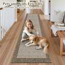 Ileading Hallway Runner Rug 2'x10' Heavy-Duty Durable Entryway Floor Mat with Non Slip Rubber Backing for Busy Traffic Extended Indoor Doormat Machine Washable Brown Kitchen Throw Rug for Corridor