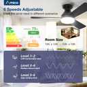 Amico Ceiling Fans with Lights, 42 inch Low Profile Ceiling fan with Light and Remote Control, Flush Mount, Reversible, 3CCT, Dimmable, Noiseless, Black Ceiling Fan for Bedroom, Indoor/Outdoor Use