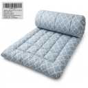 Feisaibaoly Japanese Floor Futon Mattress (Queen) – Portable Folding Sleeping Pad Mat with White Quatrefoil Pattern, Thick Roll-Up Guest Bed & Camping Mattress