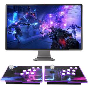 Newly Upgrade 3D Arcade Games Console with 256G Built-in 30000+ Classic Games, 20+ Simulators, WiFi Download Game, Retro Arcade Machine for 4K TV & Projector & PC, Supports 1-4 Players