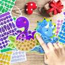 EDSPORTSHOUSE Mosaic Foil Stickers Craft Kits for Kids -Dinosaur DIY Party Favors Craft Activity,Travel Toys,Easter Basket Stuffers,Birthday Gifts for Girls Boys Ages 3,4,5,6,7,8