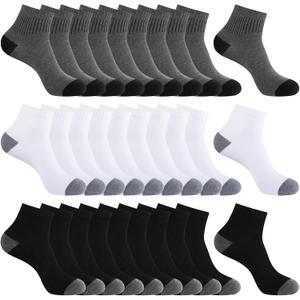 30 Pairs Ankle Socks For Men - Lightweight Mens Socks Size 9-12 Thin Casual Quarter Bulk Socks, Size: 8-12