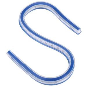 Flexible Curve Ruler Plastic Blue White Curve Flex Design Ruler for Engineering Drawing, Design Graphics, 12 Inch, 24 Inch Optional(12inch)