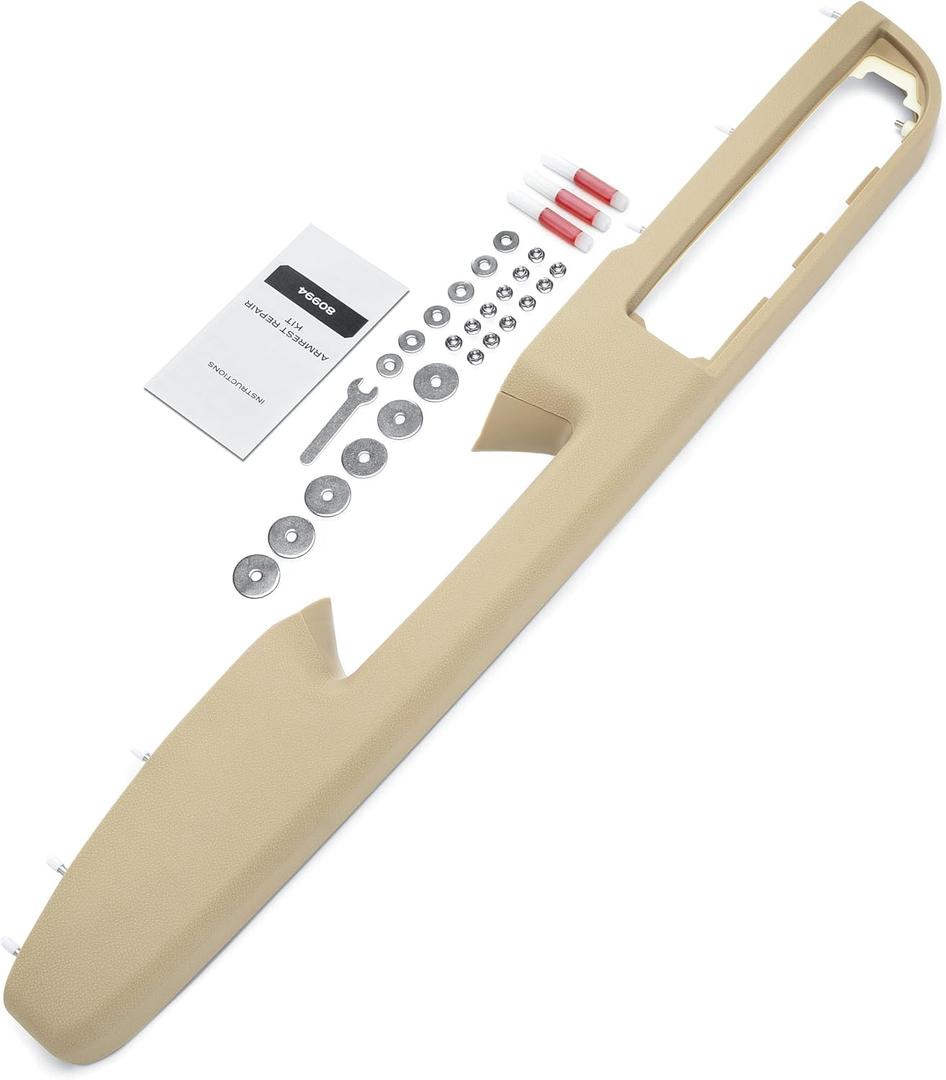 Front Driver Side Armrest Repair With Door Release Handle Above Armrest Door Compatible with Chevy Silverado Tahoe Suburban Avalanche, GMC Sierra Yukon 2010-2014,27In - Tan - GM# 84127282,80995