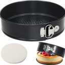 Tellshun 9 Inch Springform Pan Tin with 50pcs Parchment Paper Cheesecakes Baking Mold Round Leakproof Nonstick Removable Bottom Bakeware for Pie Cake Pizza and Quiches