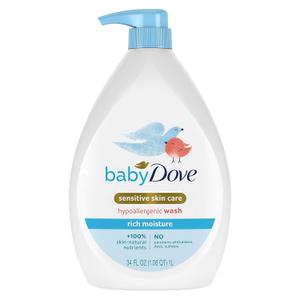 Baby Dove Sensitive Skin Hydrating Body Wash | Tear-Free & Hypoallergenic | Pediatrician Tested | 34oz (34 Fl Oz (Pack of 1))