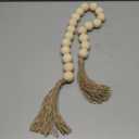 Extra Large Wood Bead Garland with 1.4" Diameter Wood Beads, Wooden Beads Garland with Tassels, Decorative Beads Home Decor, Farmhouse Beads Decor (Natural, 41 Inches)