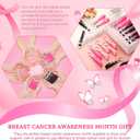 Crtiin 120 Pcs Breast Cancer Awareness Silicone Key Chain Bulk Pink Purple Ribbon Keychain Gifts for Women