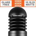 Bollard Light 39", 120-277V, 20W, 3CCT 3000-5000 Kelvin, Louvered Dome, Vandal Proof