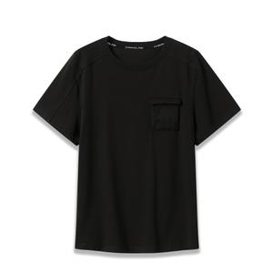 CHRONOLINE Men’s Pocket T-Shirt Cotton Crew Neck Short Sleeve Work Shirt for Men Spring Summer Work Utility Top with Pocket, Jet Black, L (L)