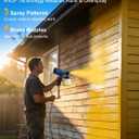 Paint Sprayer, HVLP Spray Gun with Cleaning & Blowing Joints, 4 Nozzle Sizes & 3 Spray Patterns, Easy to Clean, for Furniture, Cabinets, Decks, Walls, Doors, DIY Projects, etc.