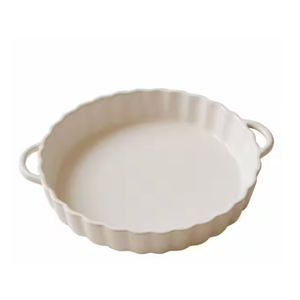 10 x 2 in. Deep Ceramic Pie Pan w/ Dual Handles for Baking Pies Quiches Tarts Lead Free Oven Microwave Dishwasher Safe