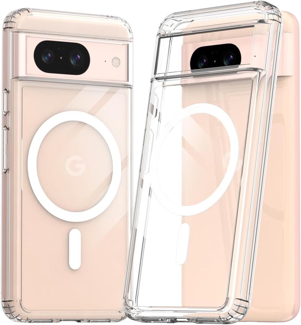 [araree] Pixel 8 Compatible Case with Magnetic Ring Shockproof Clear Smartphone Case Transparent Hard Side Soft MagSafe Compatible Phone Case [Google Pixel8 Google Pixel 8 Compatible Google Pixel 8