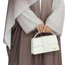 Prlemend Muslim Abaya for Women Gradient Color Cardigan Islamic Flash Robe Prayer Clothes with Hijab (Small, Coffee)