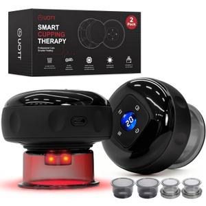 UOTT Original 20 Levels Cupping Kit for Massage Therapy (2PCS),5-in-1 Smart Dynamic Cupping Set with Red Ligh-t Therapy&Heat Penetrates for Targeted Pain Relief, Knots, Aches, Muscle Soreness