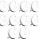 SITERWELL Smoke Detector, Hardwired Interconnected Smoke Detector, Photoelectric Smoke Alarm with 9V Backup Battery, Fire Alarm with Test/Silence Button, UL217-10th Listed, GS562A, 10 Packs (White)