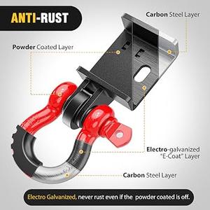 Nilight (2 Pack) Demon Front Tow Hook Mounting Bracket with 3/4” D-Ring Shackle Fit for 2009-2024 Toyota Tacoma, with 7/8" Screw Pin and Shackle Isolator & Rubber Washers Anti-Corrosion Anti-Rust