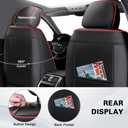 Fit for Toyota Corolla Seat Covers 2001-2026,Nappa Leather, 360° Full Protection, Thick Padding & Memory Foam, Waterproof & Stain-Resistant Car Seat Cover Full Set (5 Seat,Black&Red)