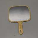 YEAKE Hand Mirror,Extra Large Natural Bamboo Handheld Mirror with Handle, Single-Sided Portable Travel Vanity Mirror for Men & Women,8.9" W x 12.4" L