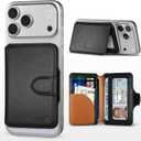 For MagSafe Wallet, Magnetic Phone Wallet RFID Blocking, Slim 5-8 Card Holder with Cash Slot & Clear ID Window, Minimalist Mag Safe Wallets for iPhone 17/16/15/14/13/12 Series, Midnight Black